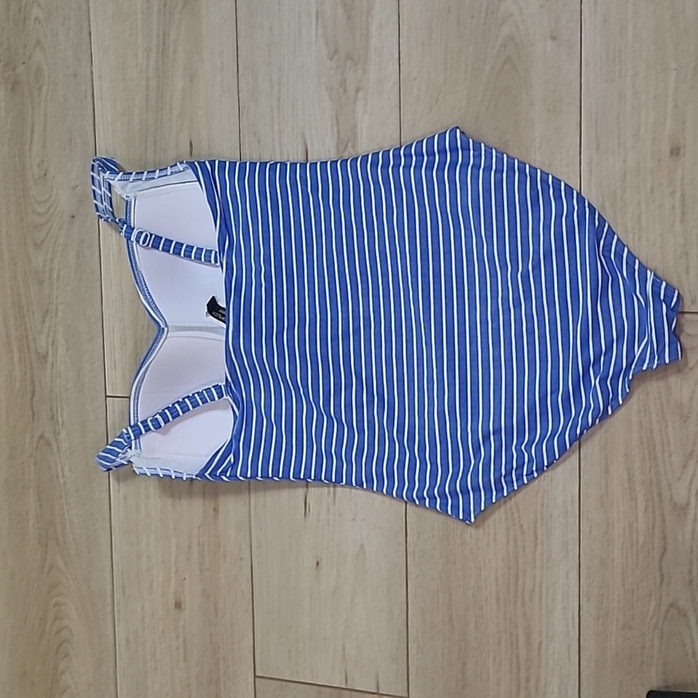 Niptuck Blue Striped One Piece Swimsuit Size10 - Picture 2 of 5
